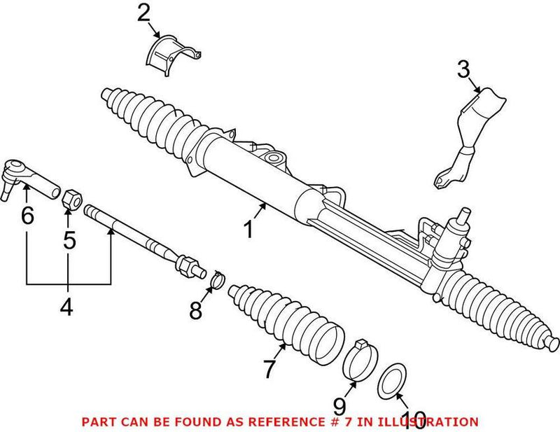 VW Rack and Pinion Bellows 7L0422831A