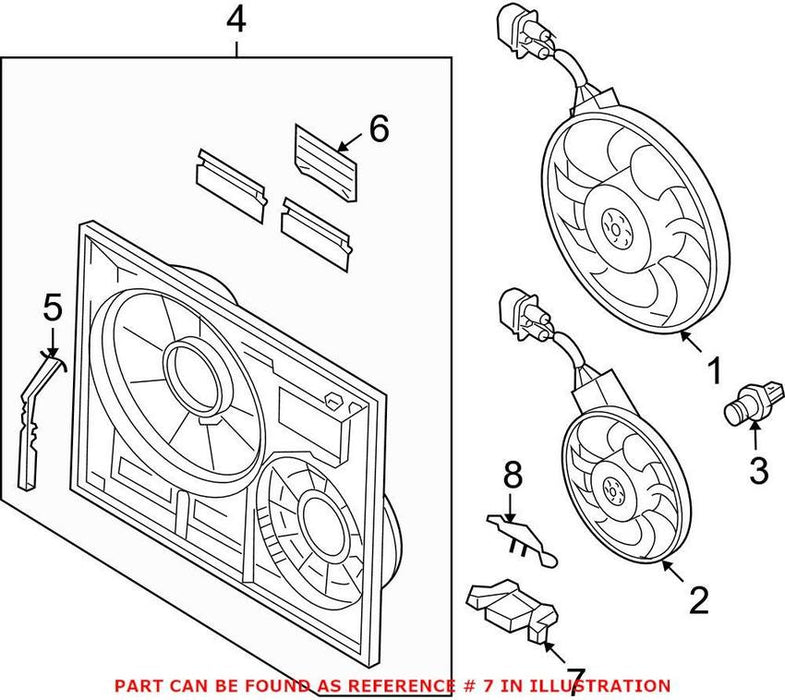 Genuine VW/Audi VW Bumper Impact Beam Bracket – Front 7L0805517