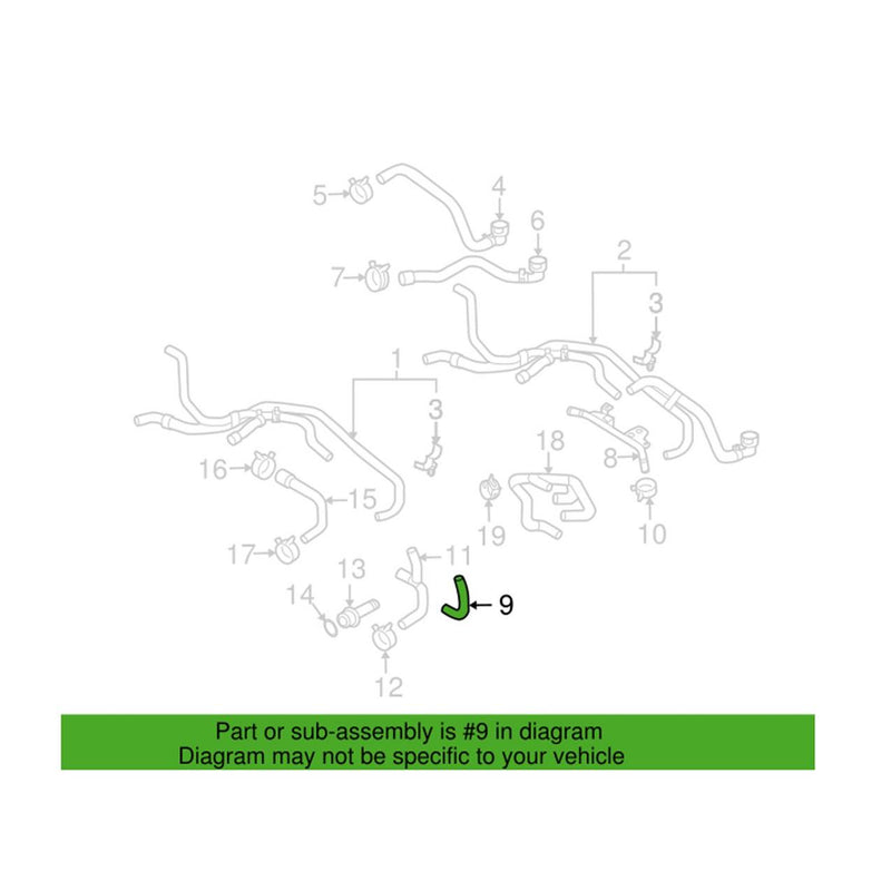 Genuine VW/Audi VW Engine Coolant Hose 7L0815371D