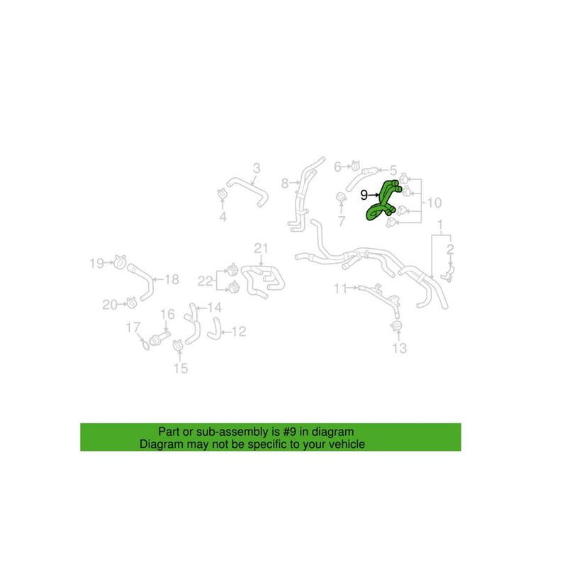 Genuine VW/Audi VW Engine Coolant Hose (Return) 7L0815371E