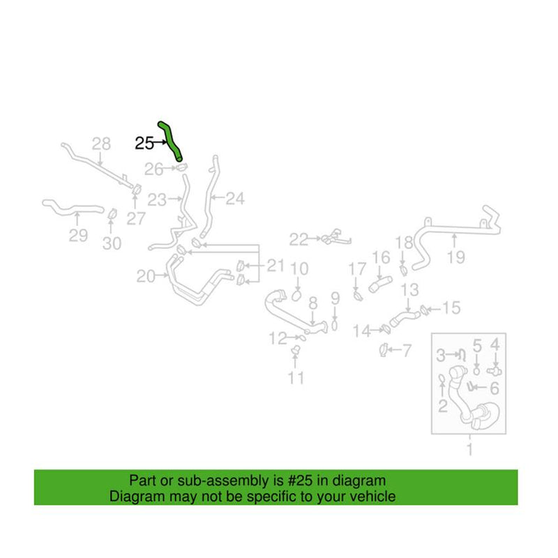 Genuine VW/Audi VW Engine Coolant Hose (Return) 7L0819308A
