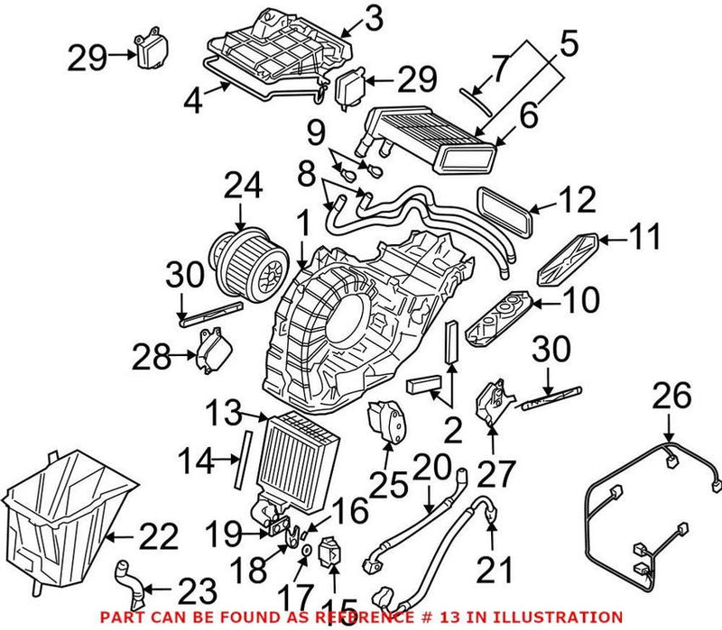 VW A/C Evaporator Core – Rear 7L0820105B