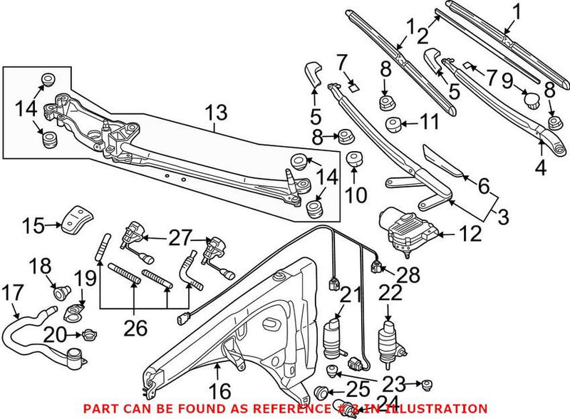 VW Windshield Wiper Arm – Passenger Side 7L0955408E