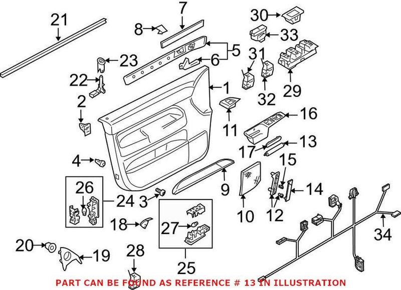 VW Interior Door Pull Handle – Front Driver Side 7L6867161B7B4