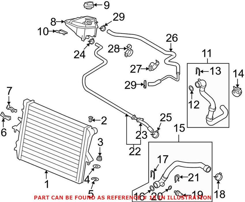 Genuine VW/Audi Radiator Coolant Hose – Lower 7L8121051L