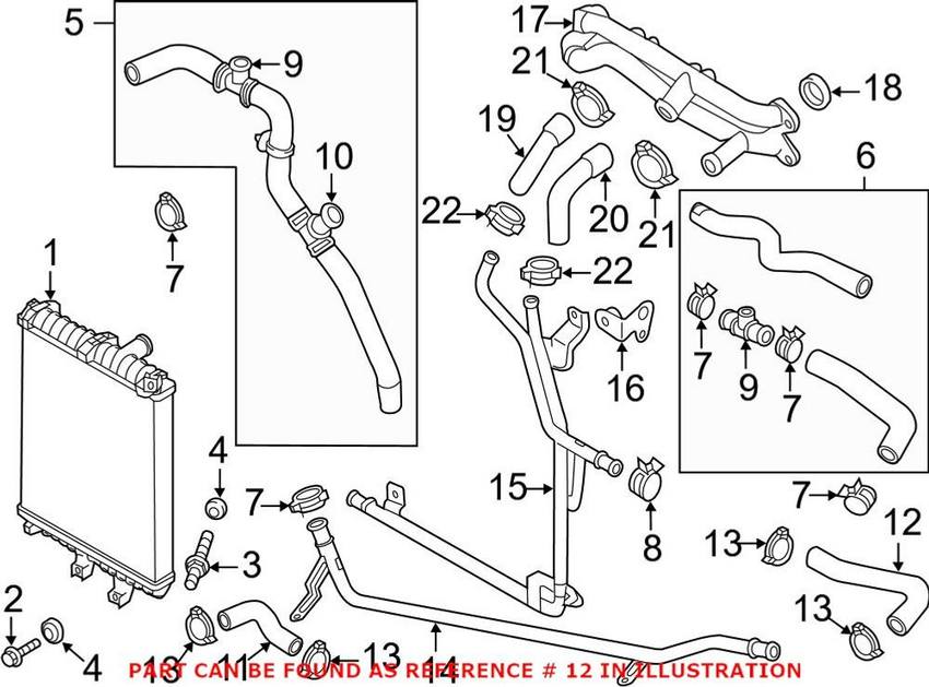 Genuine VW/Audi Radiator Coolant Hose – Driver Side Lower 7L8121070AH
