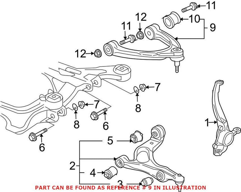 Genuine VW/Audi Suspension Control Arm – Front Upper 7L8407021