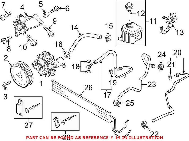 Genuine VW/Audi Power Steering Reservoir Hose 7L8422889E