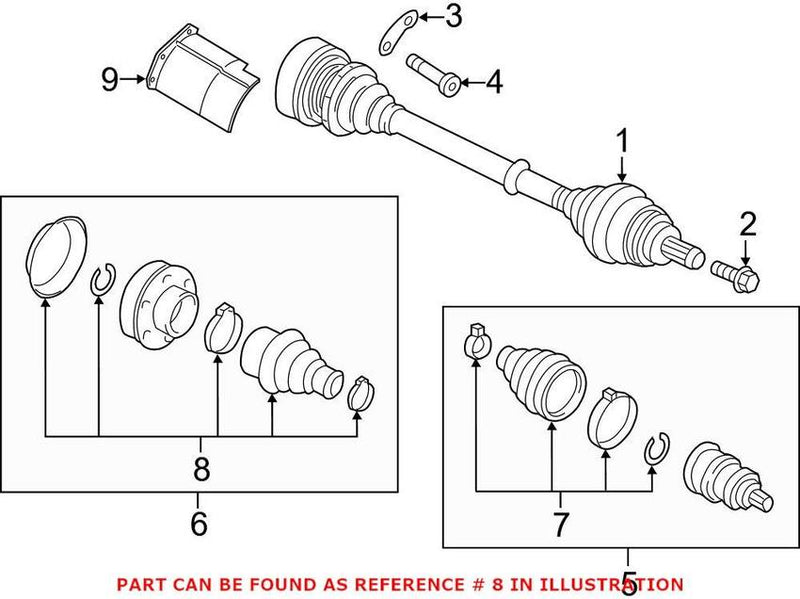 VW CV Joint Boot Kit – Front Inner 7N0498201