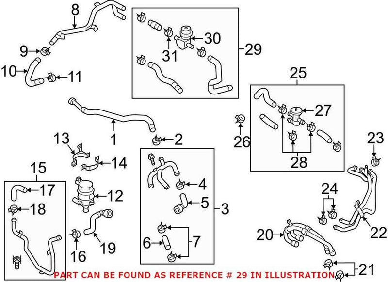 VW Engine Coolant Hose 7P0121156B – Genuine VW/Audi