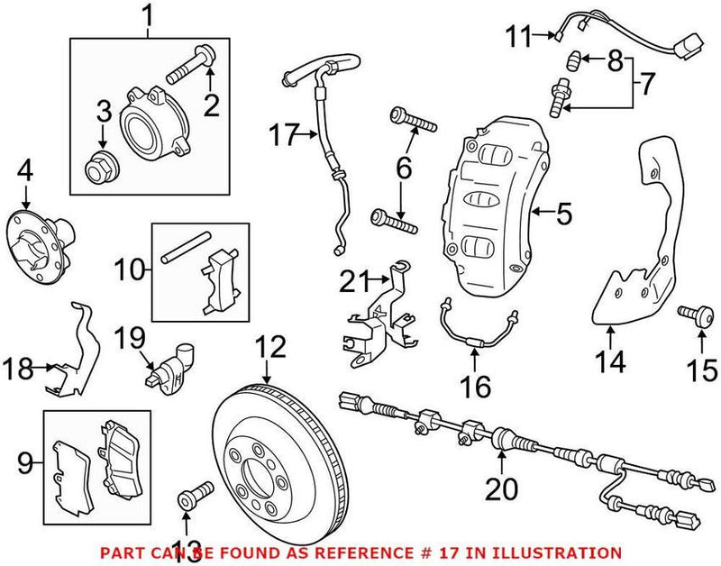 VW Brake Hose – Front Driver Side 7P0611701B