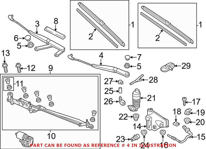 VW Windshield Wiper Arm – Driver Side 7P0955409B
