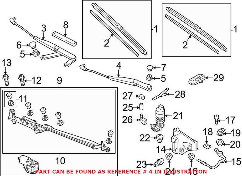 VW Windshield Wiper Arm – Driver Side 7P0955409B