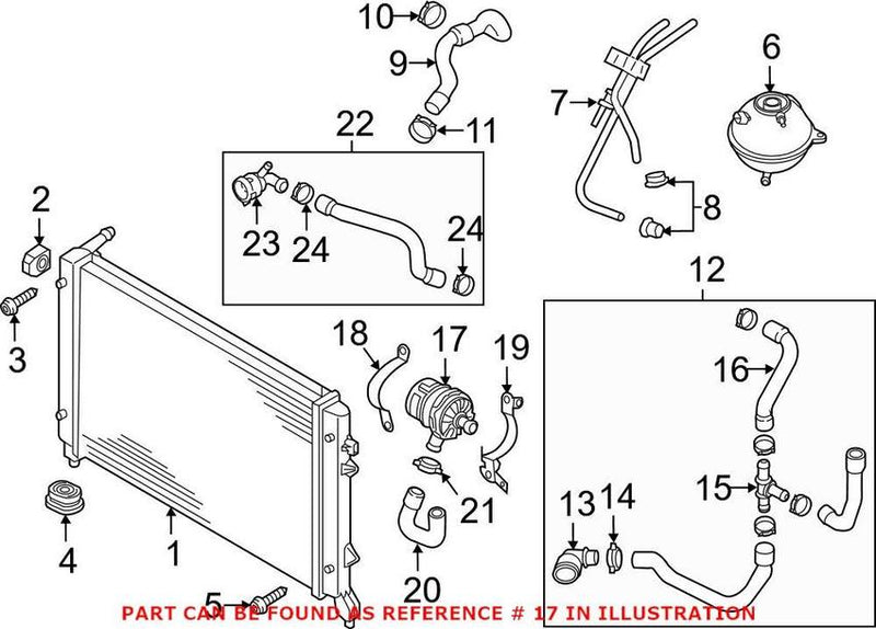 VW Engine Water Pump 7P0965567