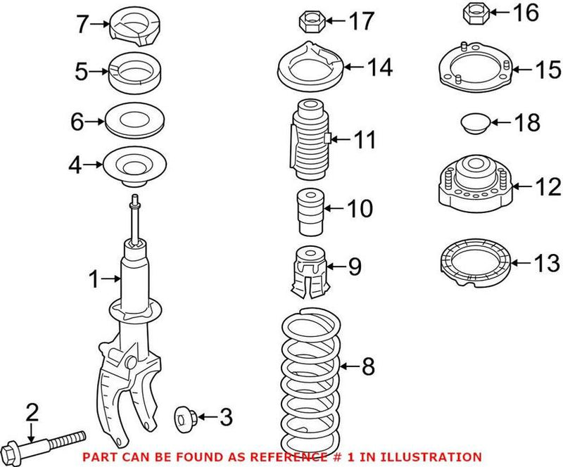 VW Shock Absorber – Front Driver Side 7P6413031AQ