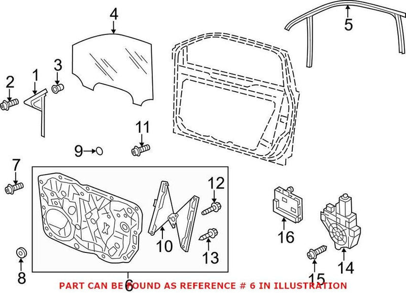 VW Window Regulator – Front Driver Side 7P6837461B