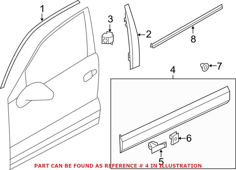 Side Skirt – Front Driver Side (Primed/Chrome)