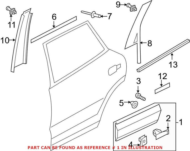 Side Skirt – Rear Driver Side (Primed/Chrome)