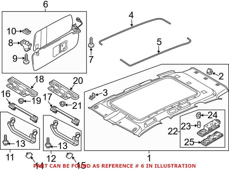 VW Sun Visor – Driver Side 7P6857551M3H8