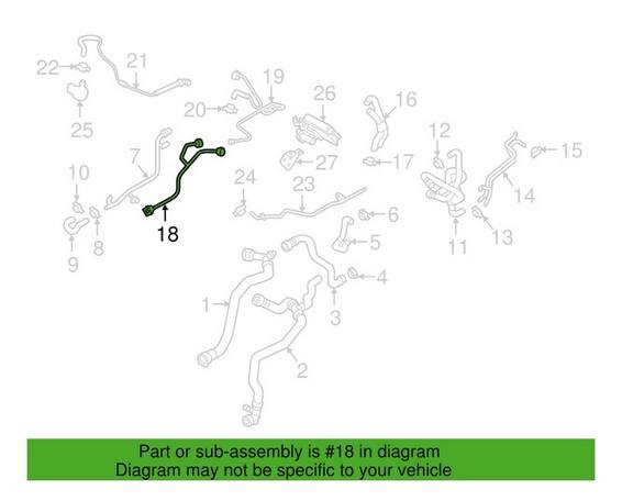 Genuine VW/Audi Engine Coolant Reservoir Hose 80A121081S