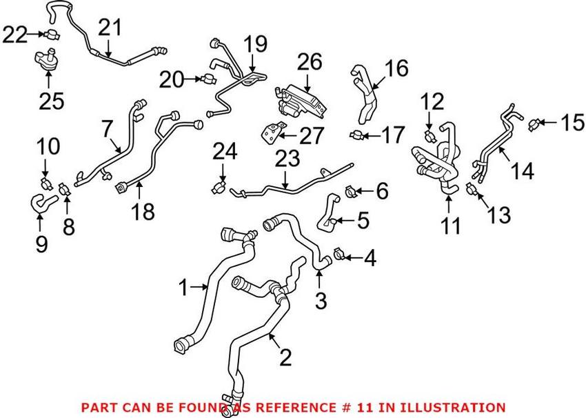 Genuine VW/Audi Radiator Coolant Hose 80A122449Q – Genuine VW/Genuine VW/Audi