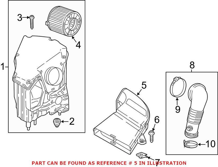 Genuine VW/Audi Engine Air Intake Hose 80A129618C – Genuine VW/Genuine VW/Audi