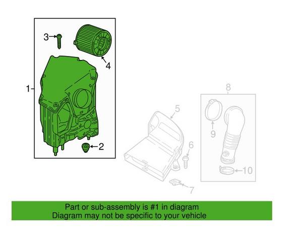 Genuine VW/Audi Air Filter and Housing Assembly 80A133835AT – Genuine VW/Genuine VW/Audi