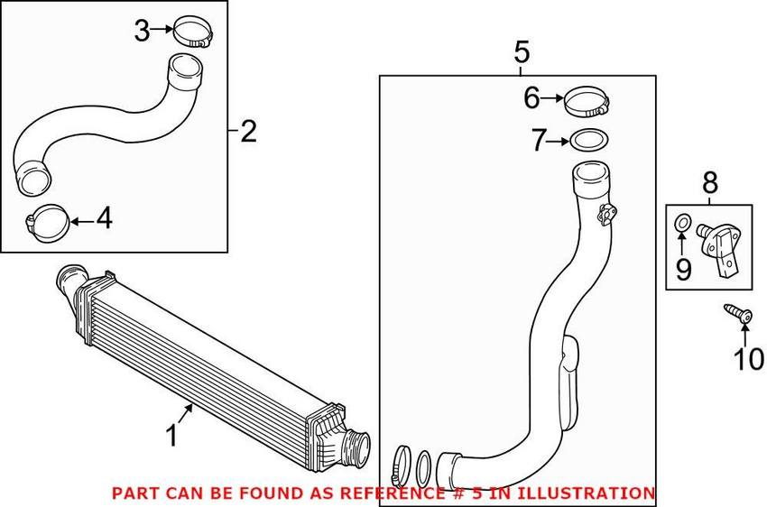 Genuine VW/Audi Turbocharger Intercooler Pipe 80A145673E