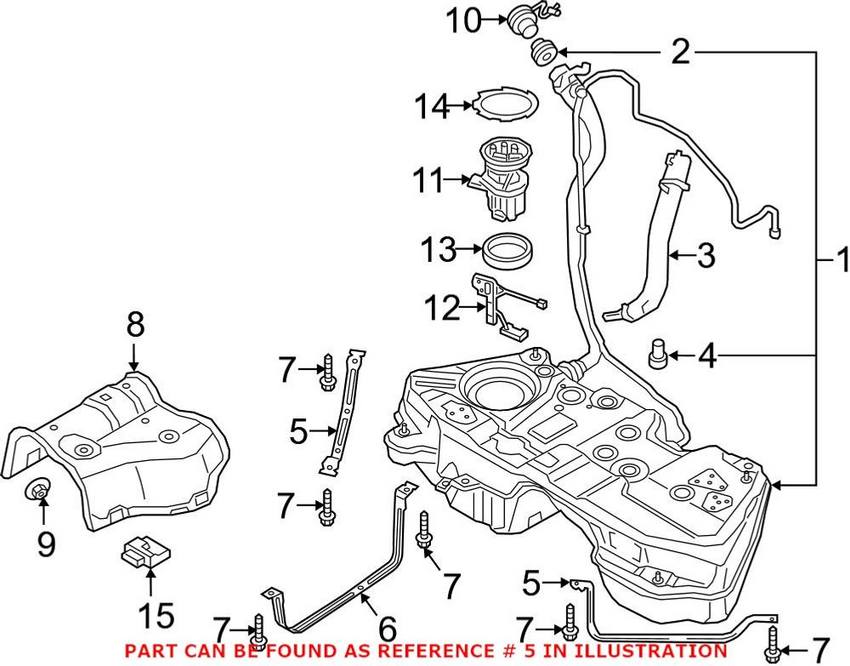 Genuine VW/Audi Fuel Tank Strap – Passenger Side 80A201653B
