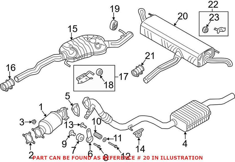 Genuine VW/Audi Exhaust Resonator 80A253609G
