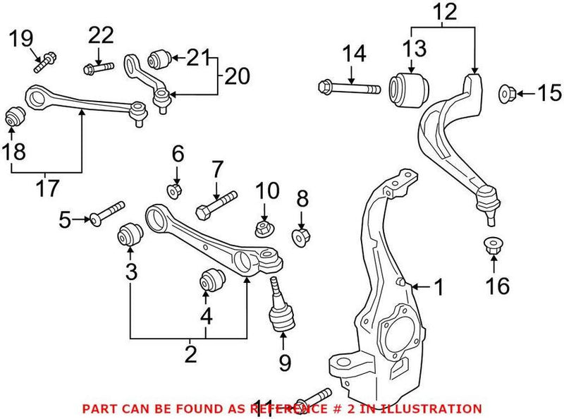 Genuine VW/Audi Suspension Control Arm – Front Passenger Side Lower Forward 80A407152B
