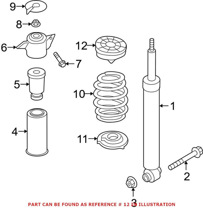 Genuine VW/Audi Coil Spring Insulator – Rear Upper 80A512149