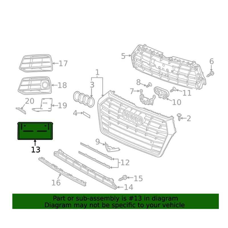 Genuine VW/Audi License Plate Bracket – Front