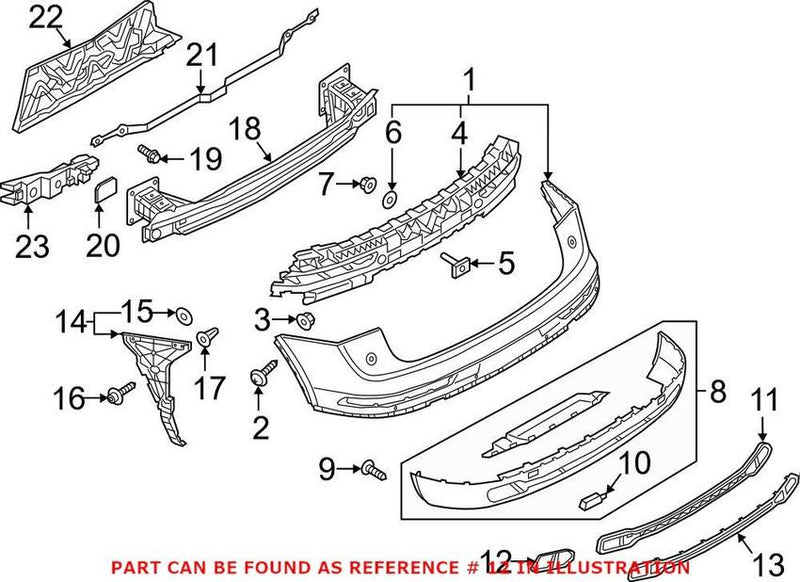 Genuine VW/Audi Bumper Cover Spacer Panel – Rear Passenger Side