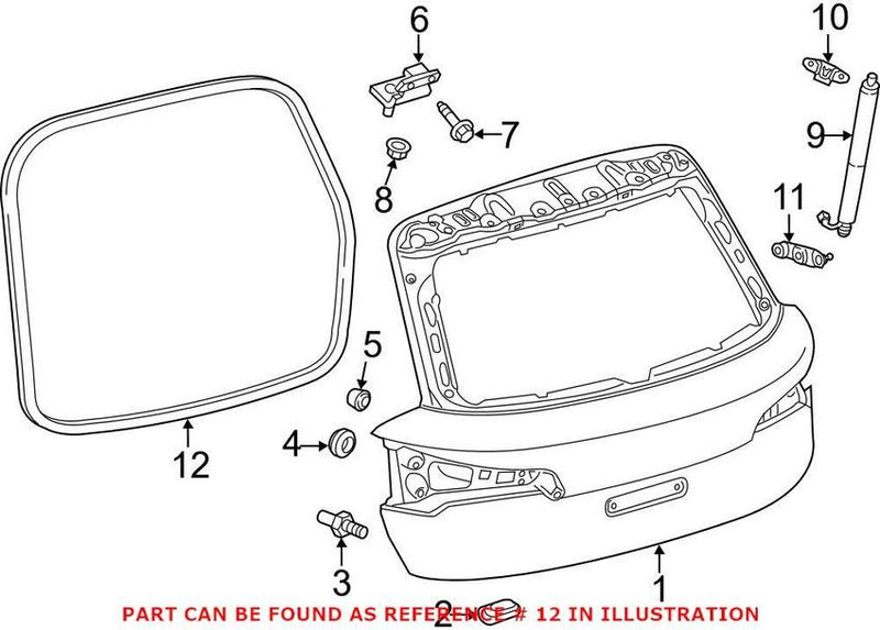 Genuine VW/Audi Hatch Seal – Rear 80A827705A