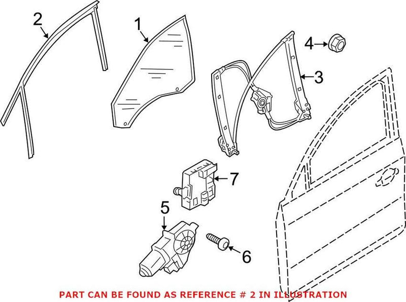 Genuine VW/Audi Window Channel – Front Passenger Side