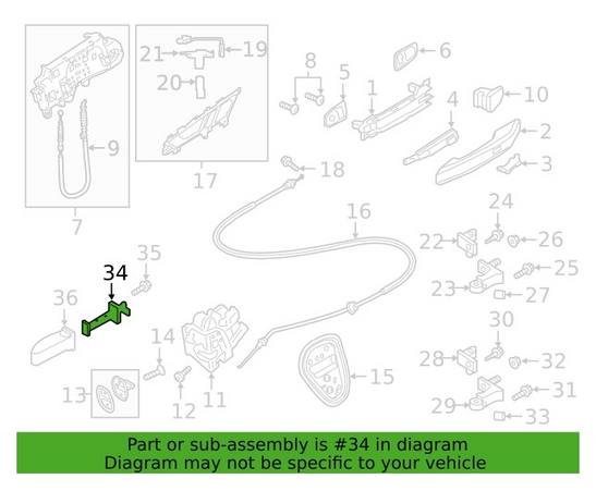 Genuine VW/Audi Door Check – Rear 80A839249