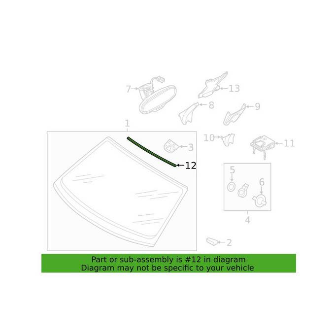 Genuine VW/Audi Windshield Frame Weatherstrip Seal 80A853306 – Genuine VW/Genuine VW/Audi