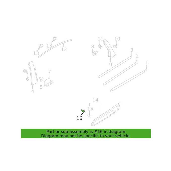 Genuine VW/Audi Door Molding Clip 80A853573 – Genuine VW/Genuine VW/Audi