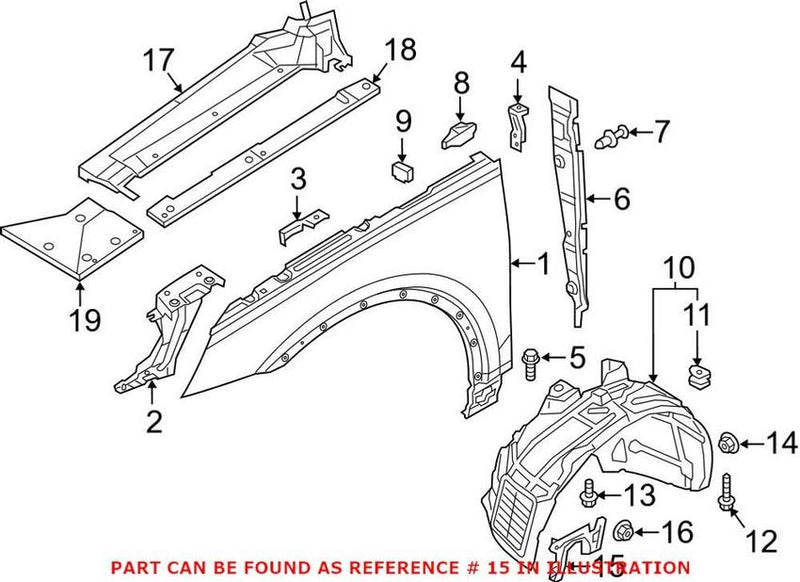 Genuine VW/Audi Mud Guard – Front Passenger Side 80A863188A