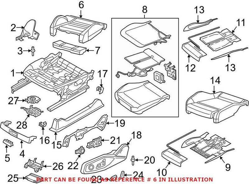 Genuine VW/Audi Seat Cushion Foam – Front Driver Side 80A881361F