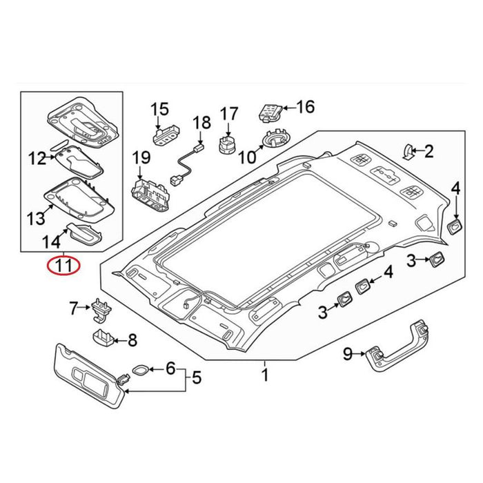 Genuine VW/Audi Dome Light 80A947135ANBC5