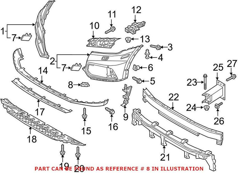 Genuine VW/Audi Tow Eye Cap Bracket 80A955159