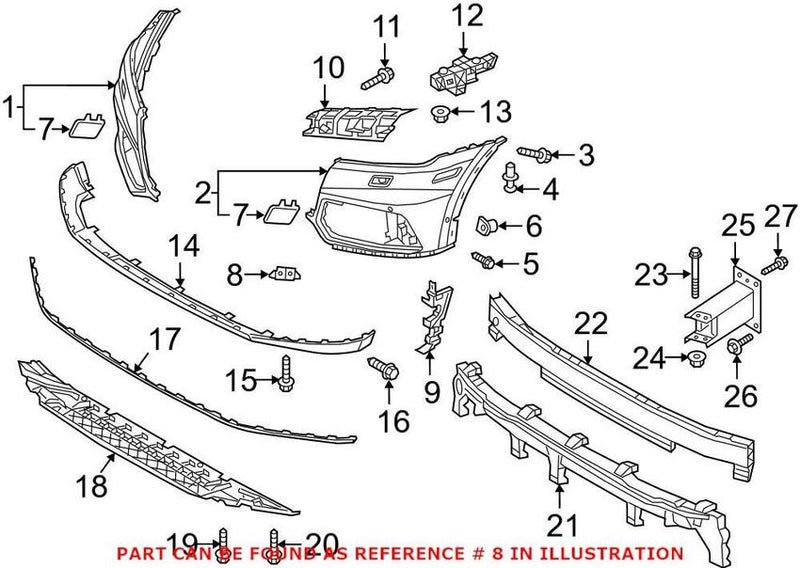 Genuine VW/Audi Tow Eye Cap Bracket 80A955159A