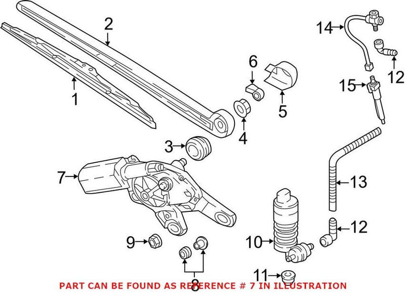 Genuine VW/Audi Back Glass Wiper Motor 80A955711