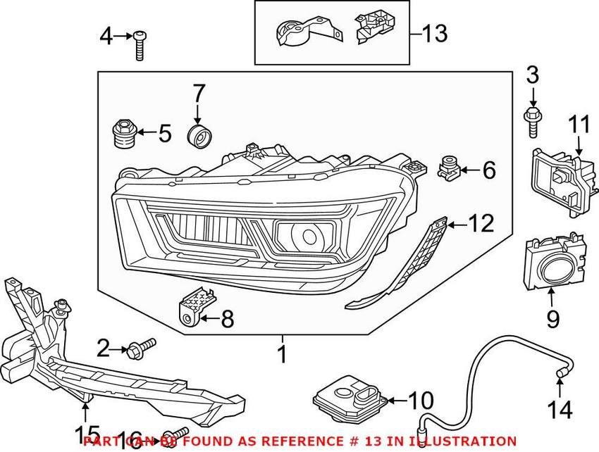Genuine VW/Audi Headlight Bracket – Front Passenger Side 80A998122