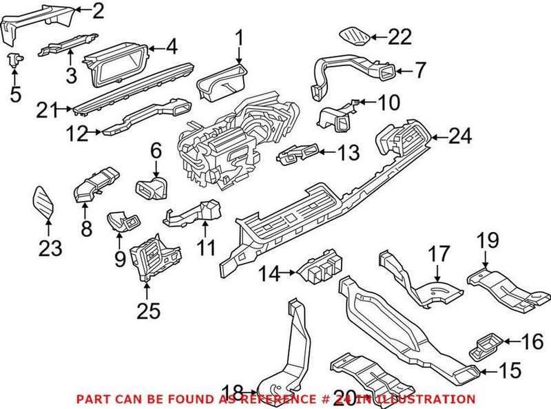 Genuine VW/Audi Dashboard Air Vent – Passenger Side 80B820902N6PS
