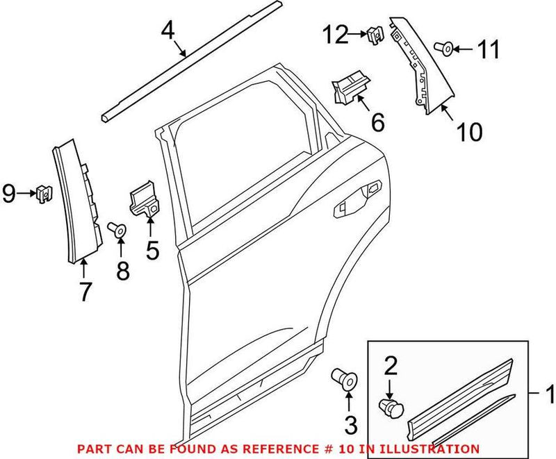Genuine VW/Audi Door Applique – Rear Passenger Side Rearward