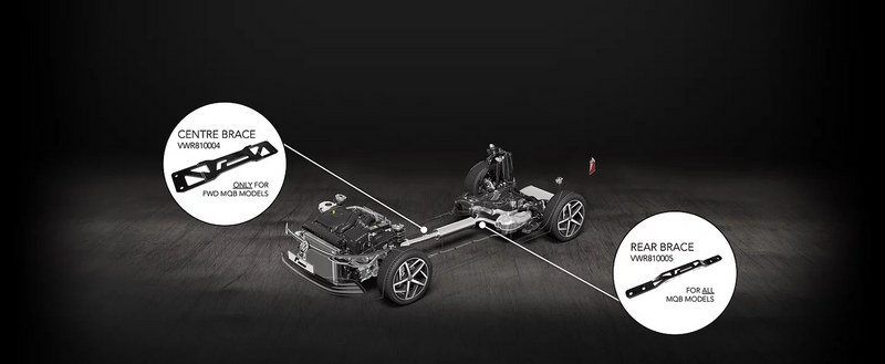 Racingline Rear Tunnel Brace for MQB &amp; MQB 'EVO' Vehicles