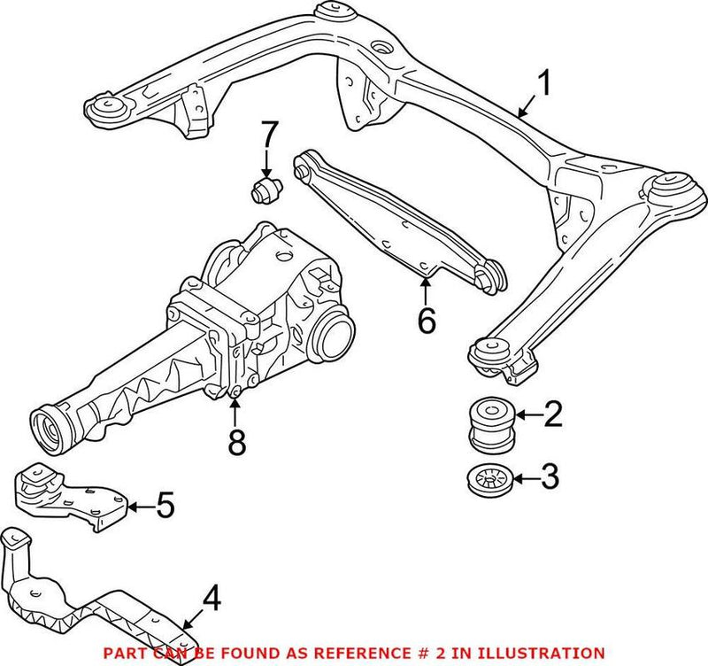 VW Subframe Bushing – Rear Forward 8A0505145D